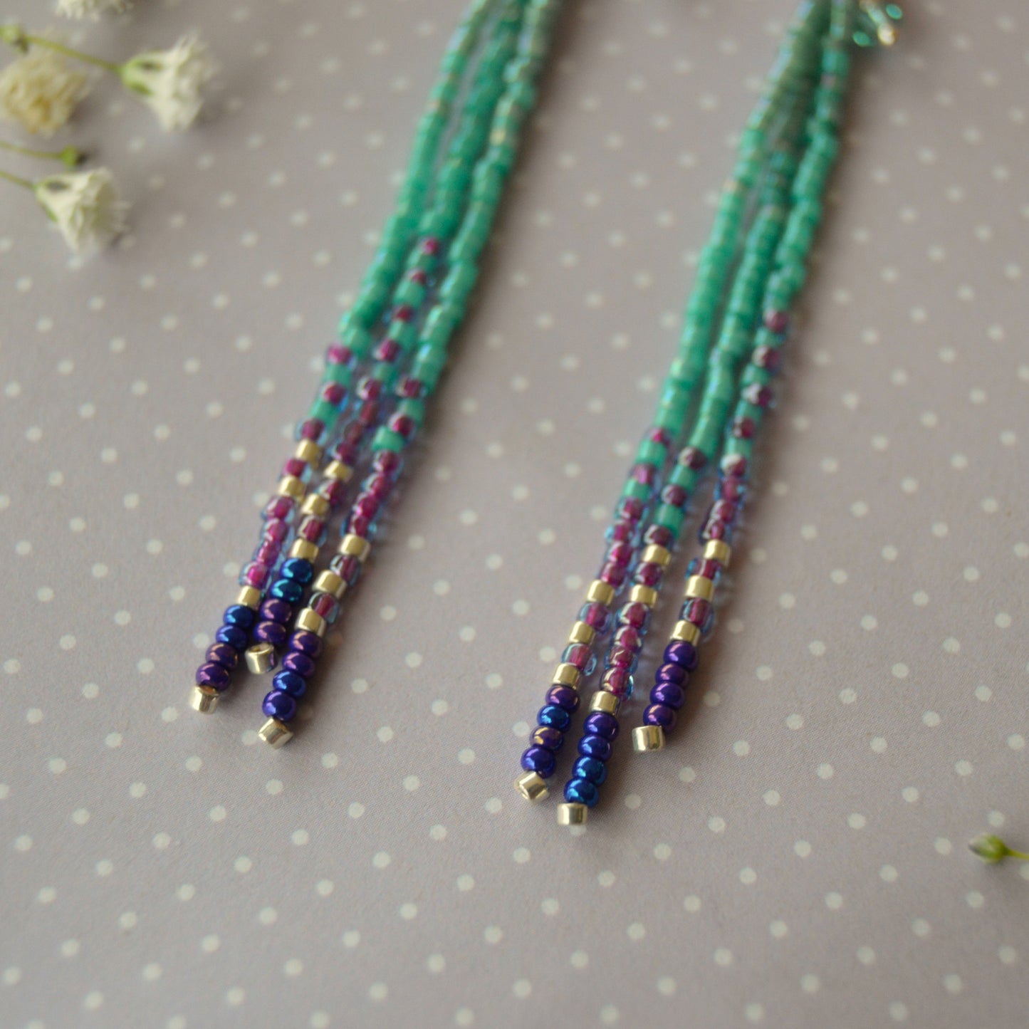 Sterling Silver Fringe Lotus - turquoise.