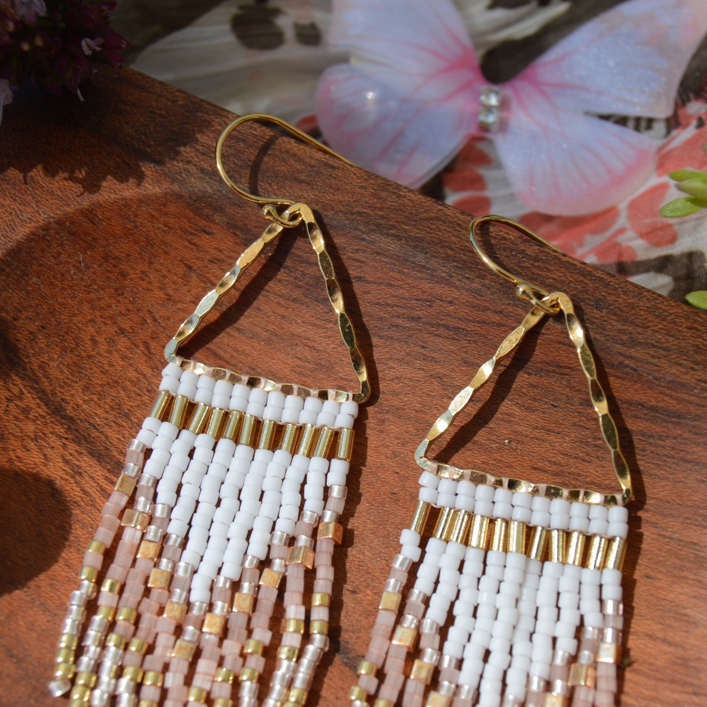 Gold-plated sterling silver fringe earrings Cleopatra.