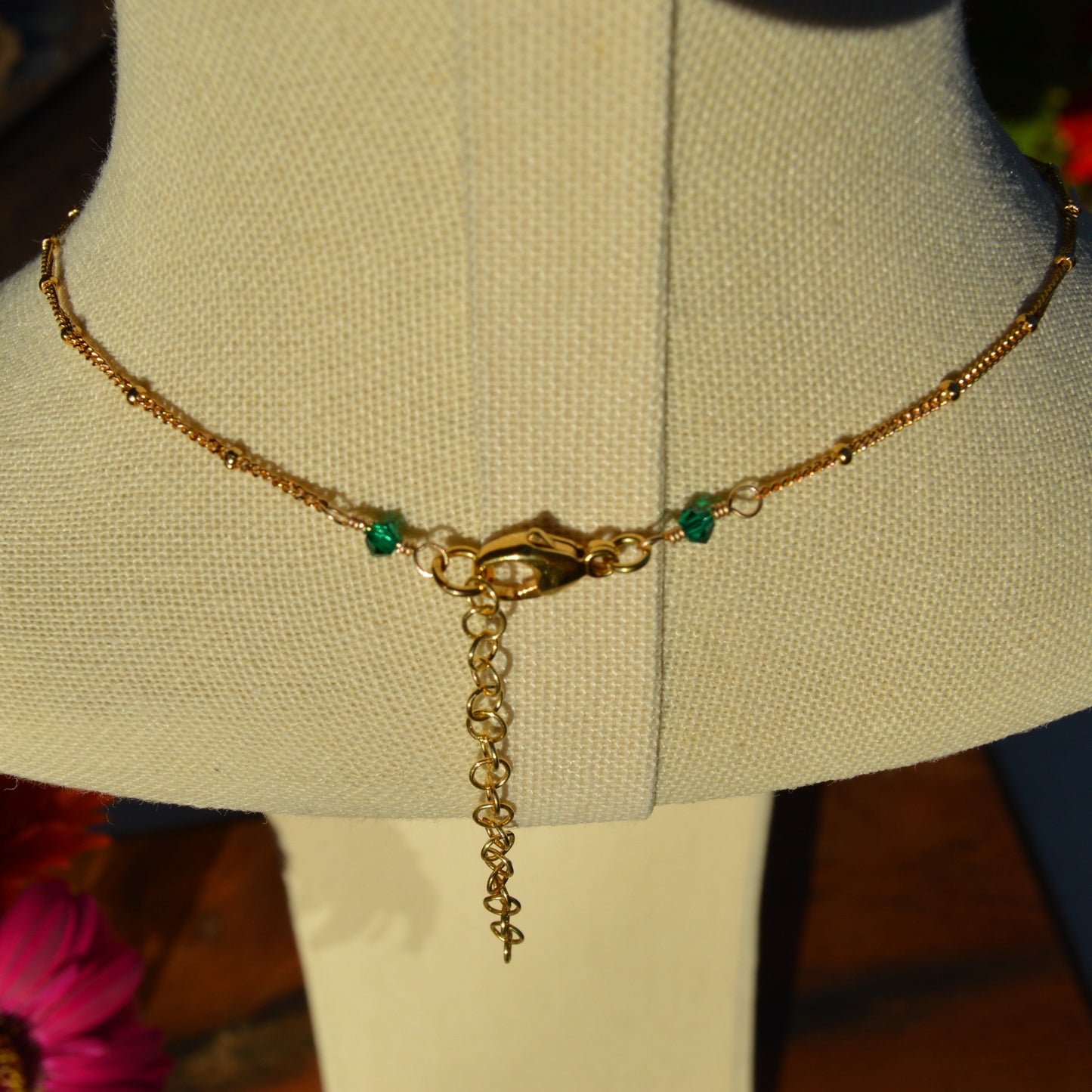 Extension chain decorated with Czech glass bicones.