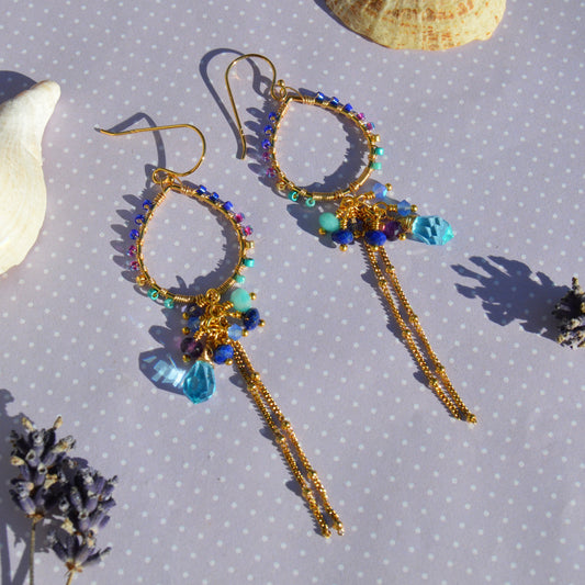 Gold-plated sterling silver cluster drop earrings Mesmerized.