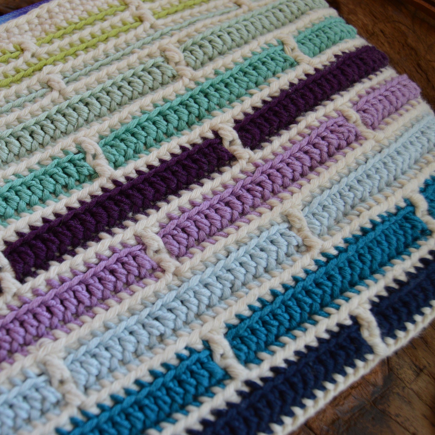 Mosaic crochet clutch handbag Falling Into Bricks.