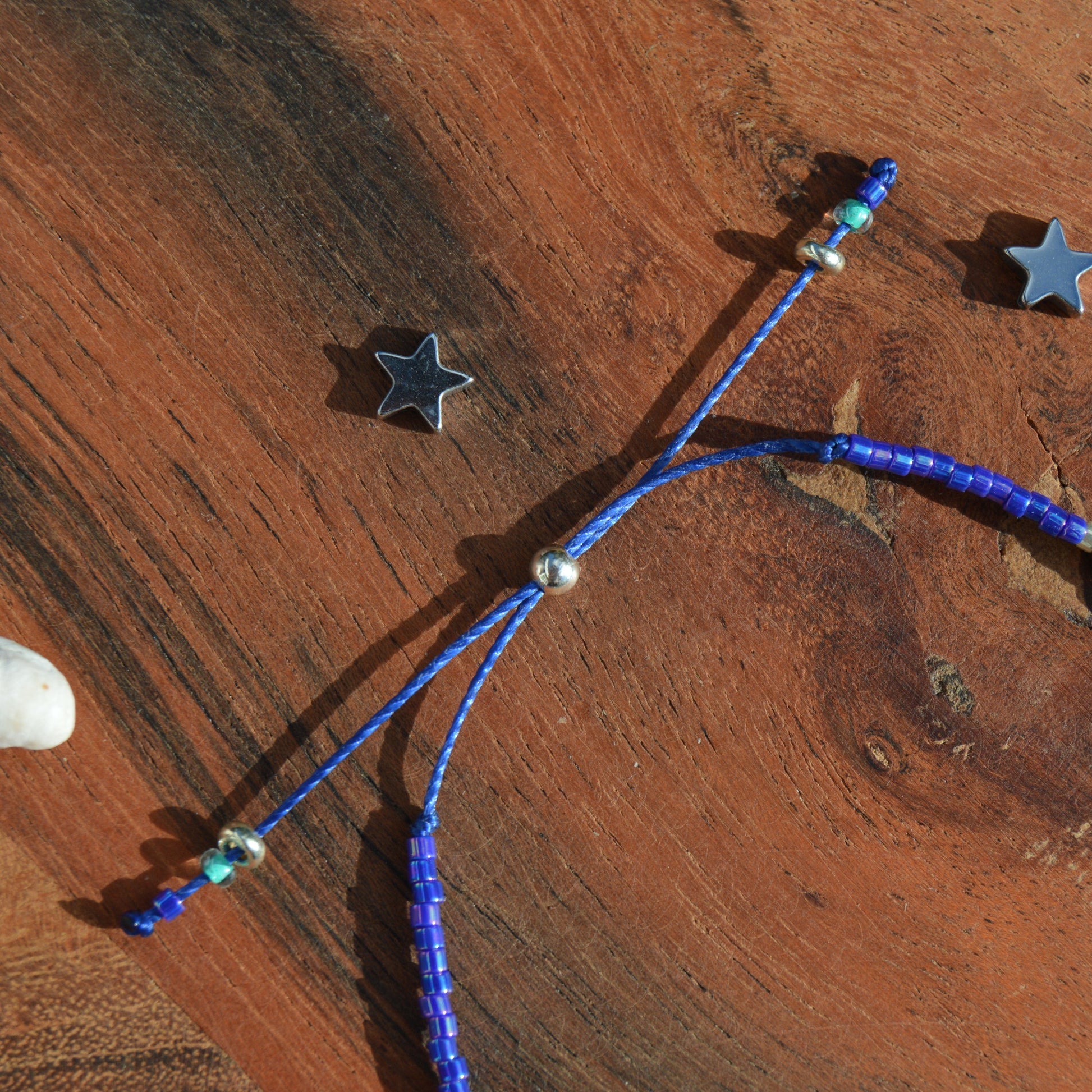 Adjustable seed beads bracelet Closer to the Sky.