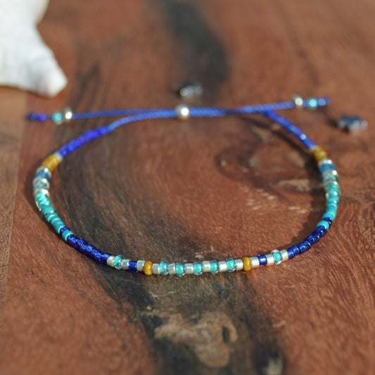 Adjustable seed beads bracelet Closer to the Sky.