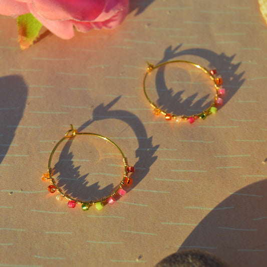 Small Gold-plated Sterling Silver Creoles - Candy.