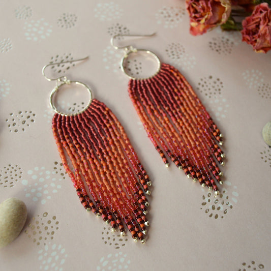 Woven fringe earrings Rosery.