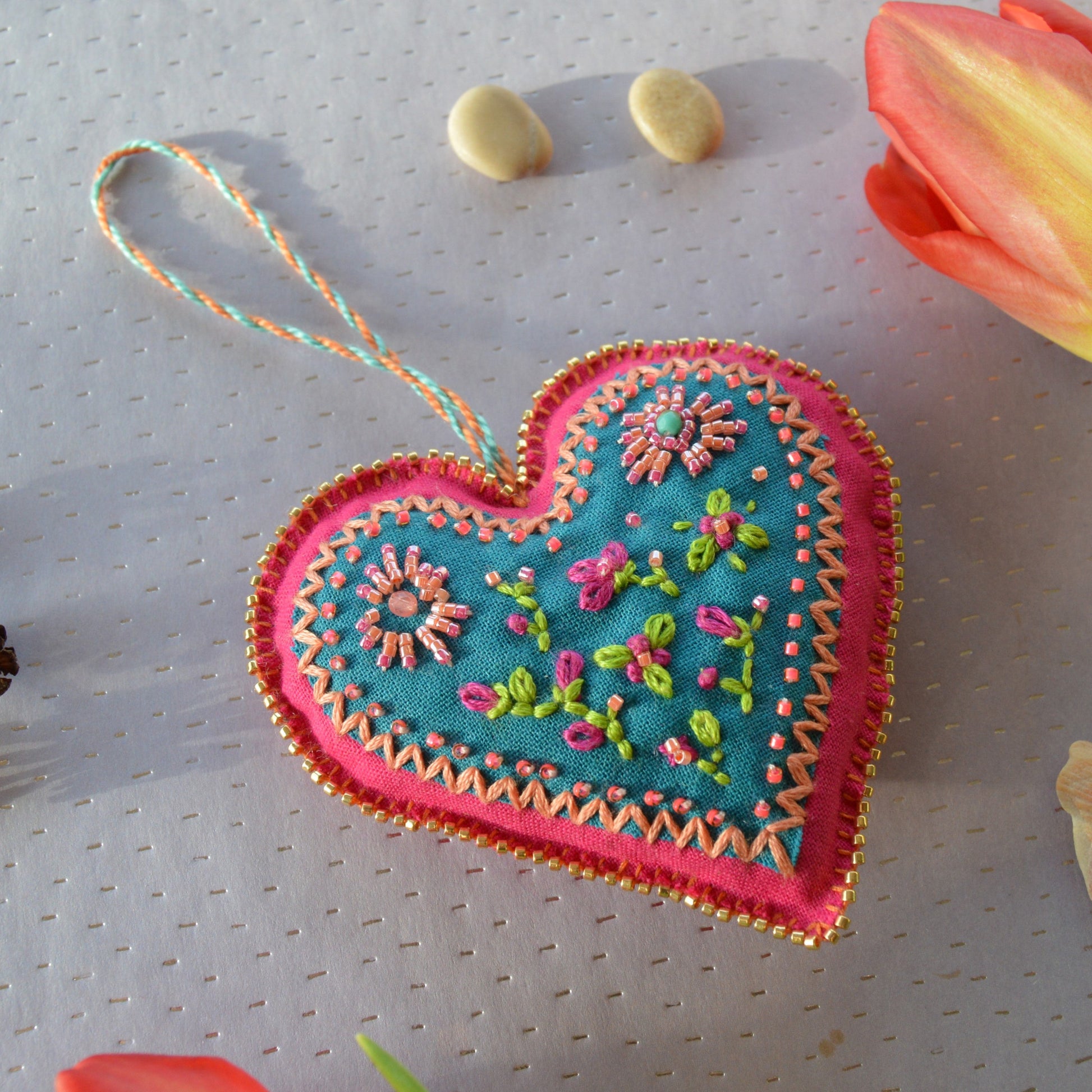 Embroidered Folklore Heart.
