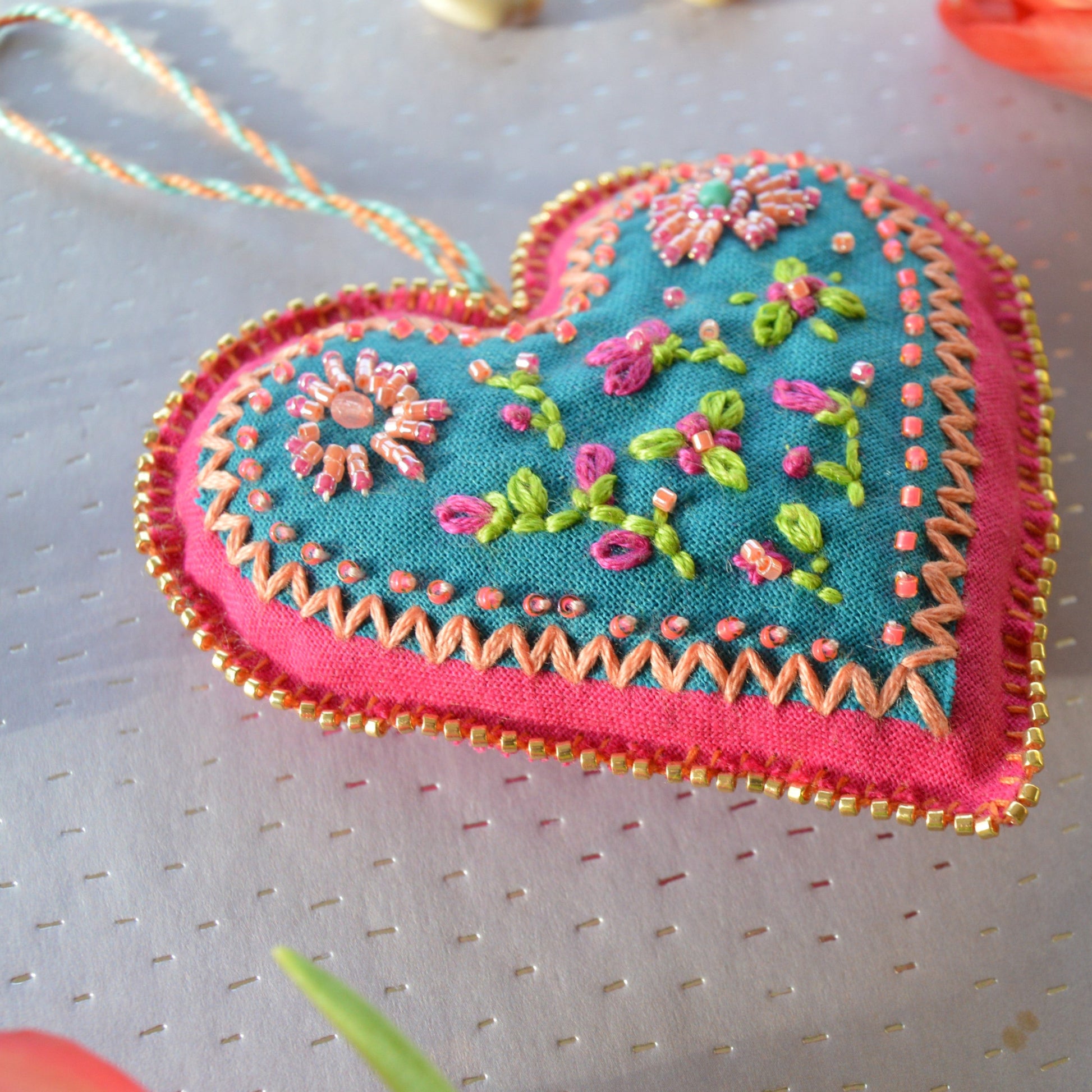 Embroidered Folklore Heart.