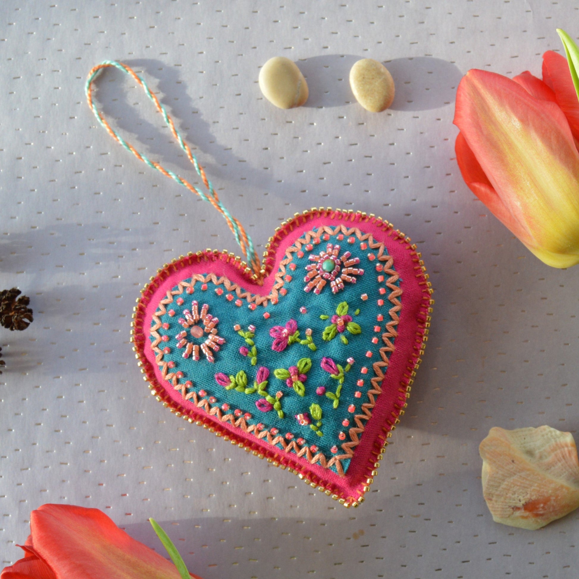 Embroidered Folklore Heart.