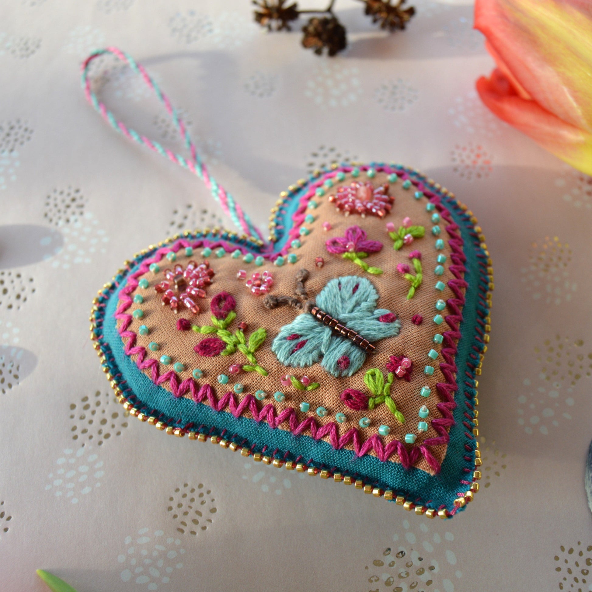 Embroidered Folklore Heart.