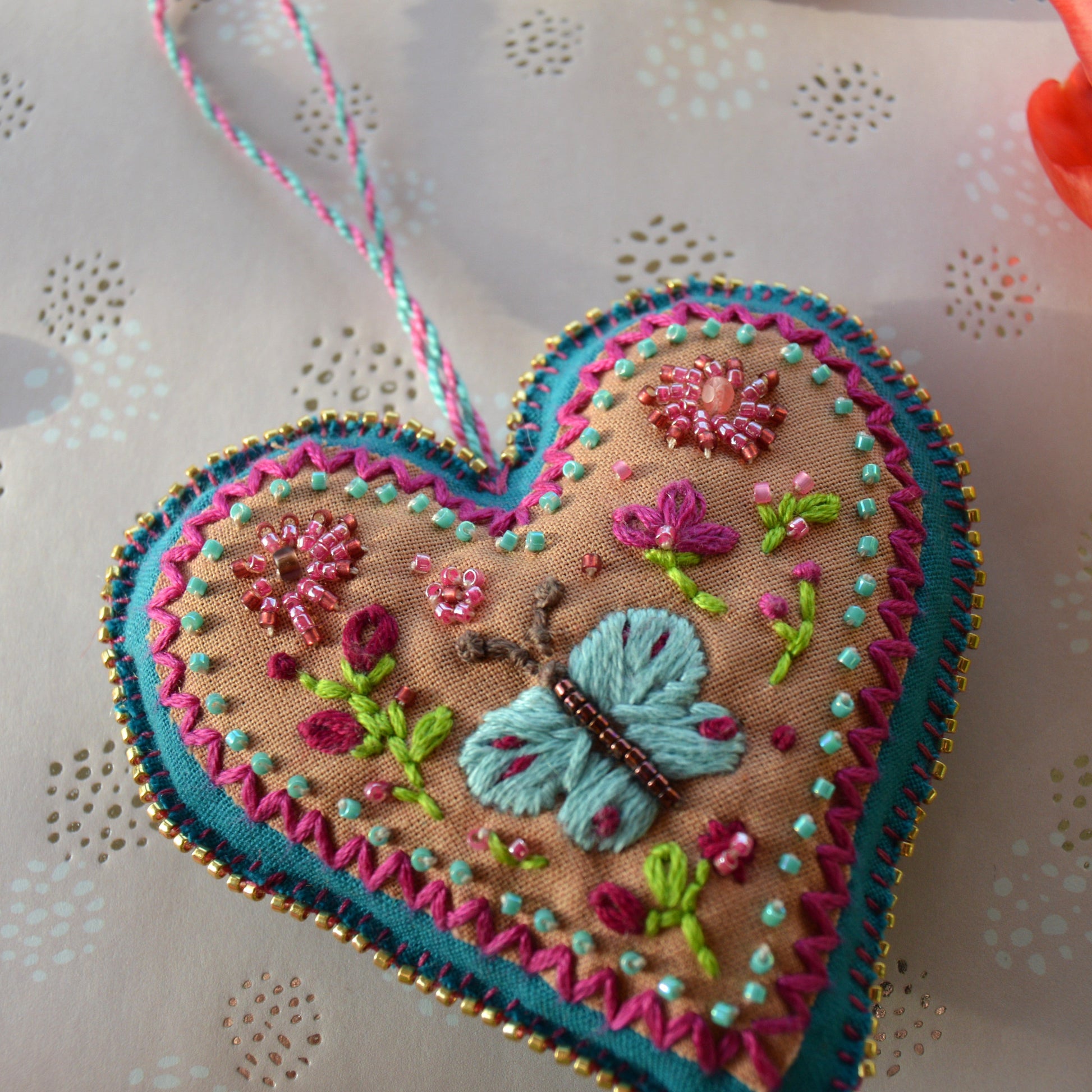 Embroidered Folklore Heart.