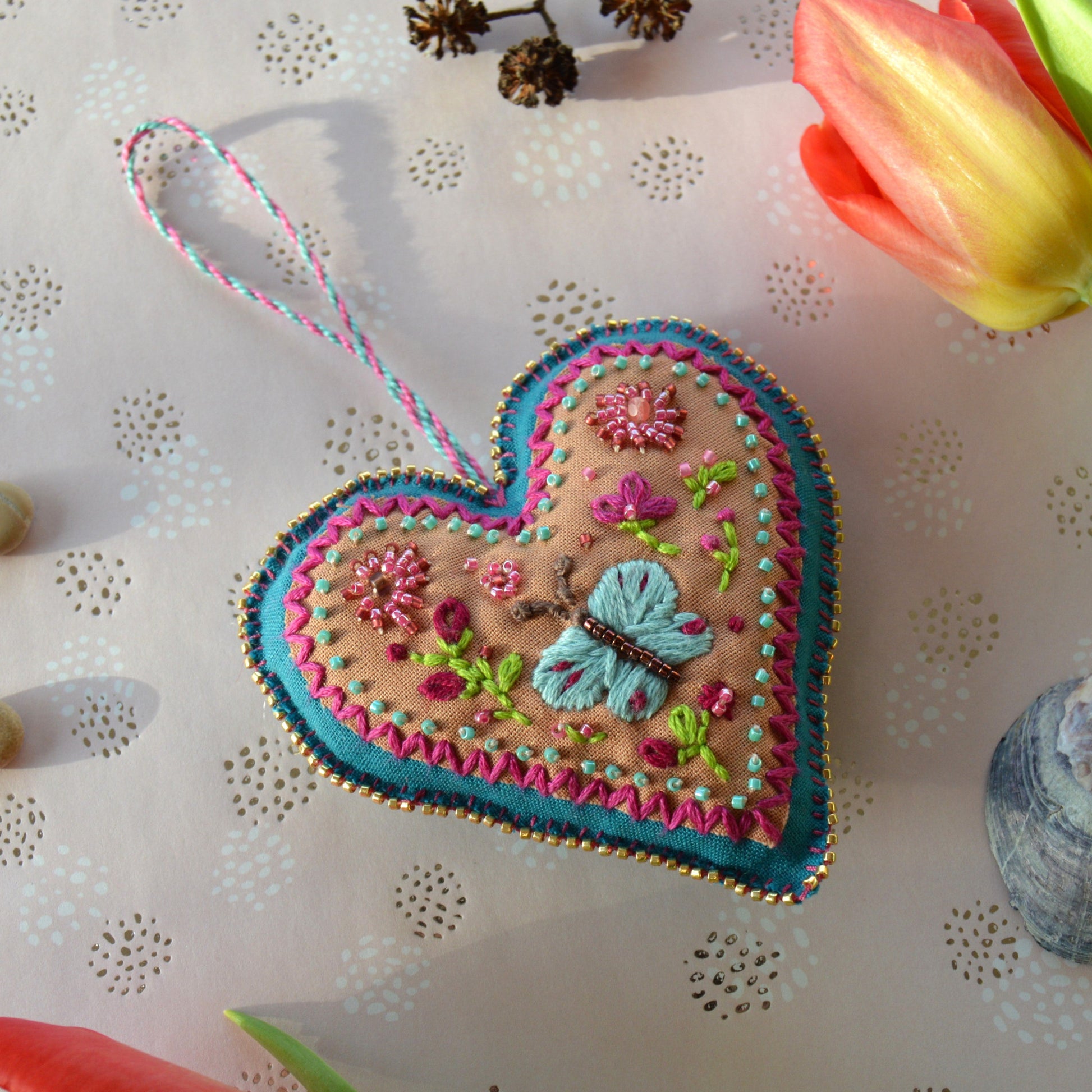 Embroidered Folklore Heart.