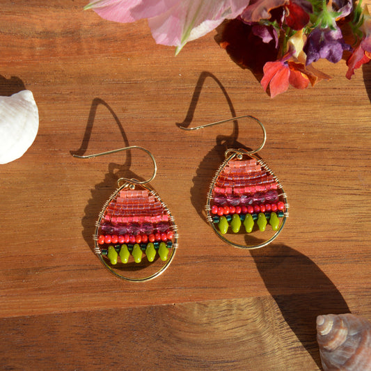 Gold-plated sterling silver drop earrings Magnolia.