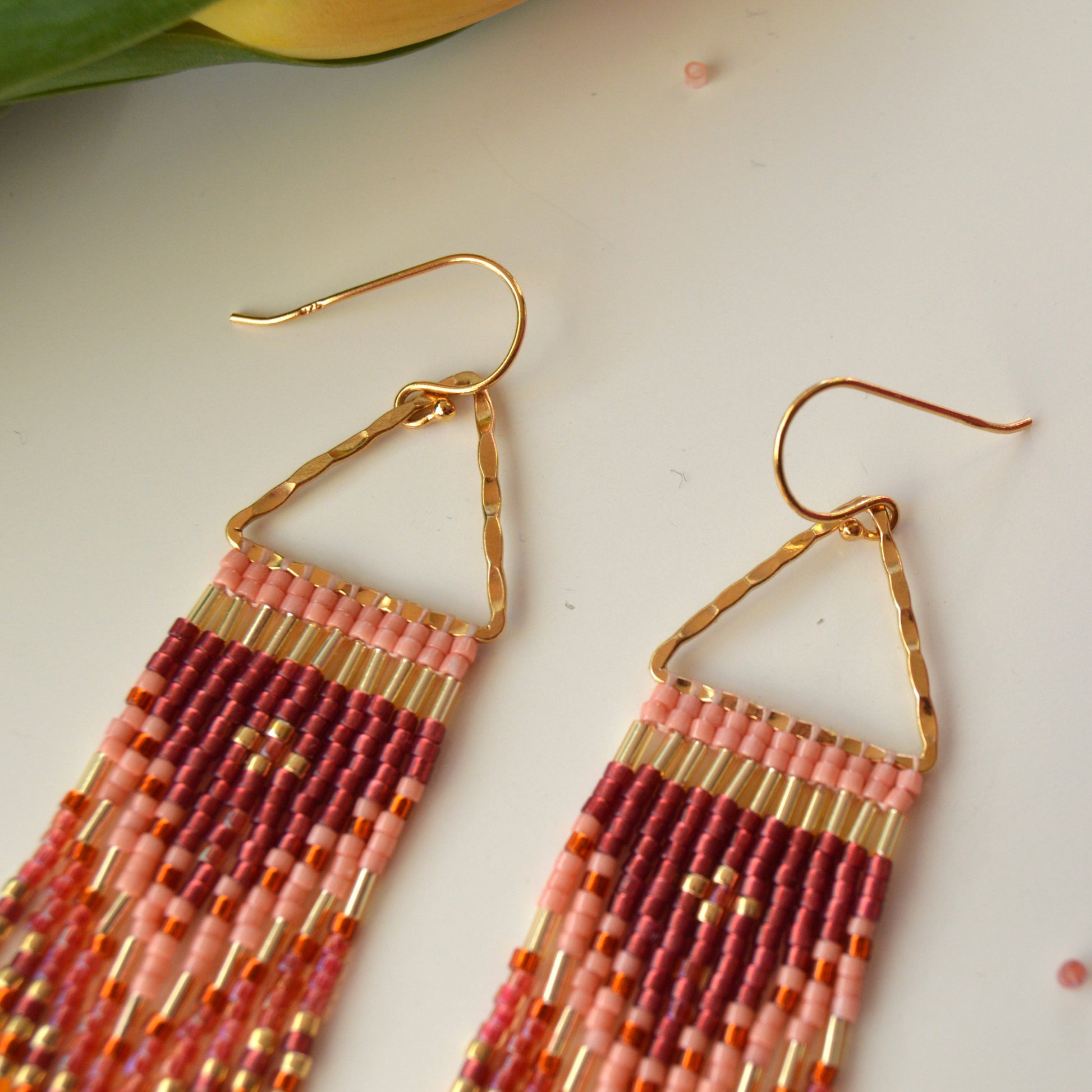 Small fringe earrings Blooming.
