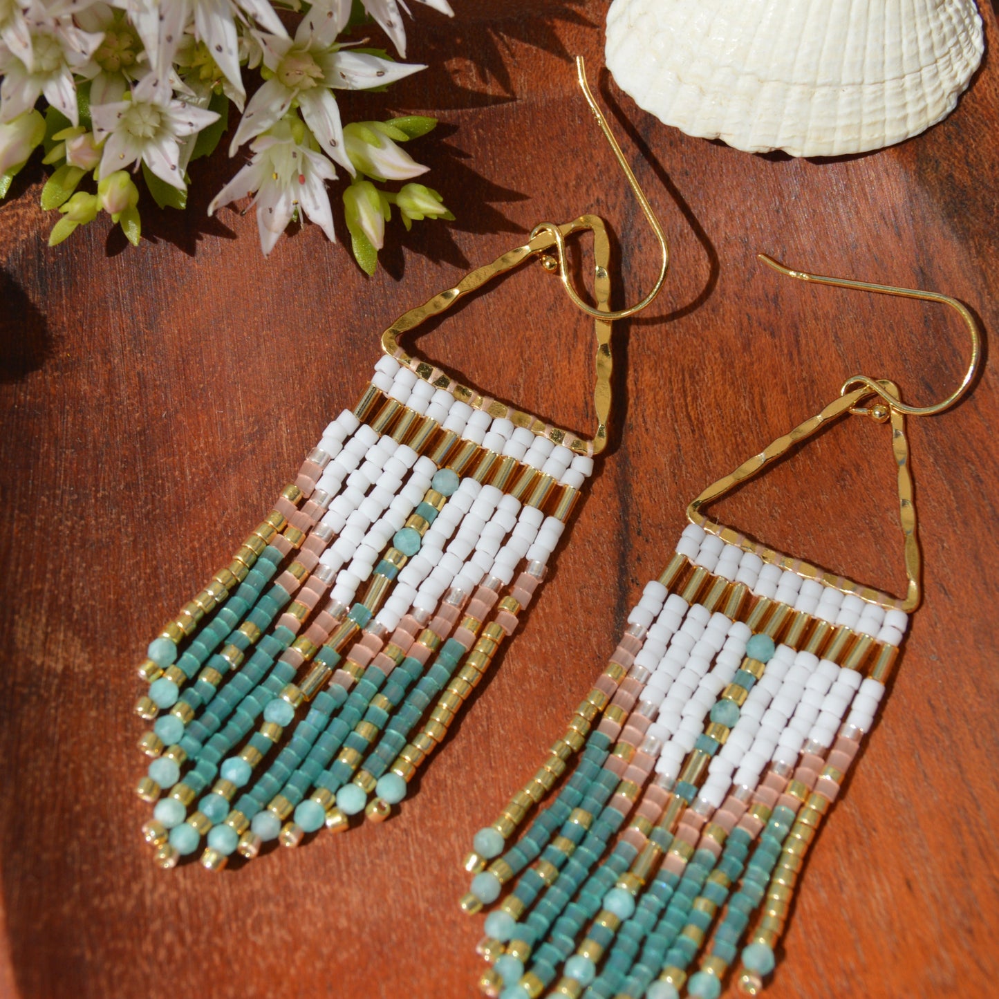 Small fringe earrings Goddess of the Sea.