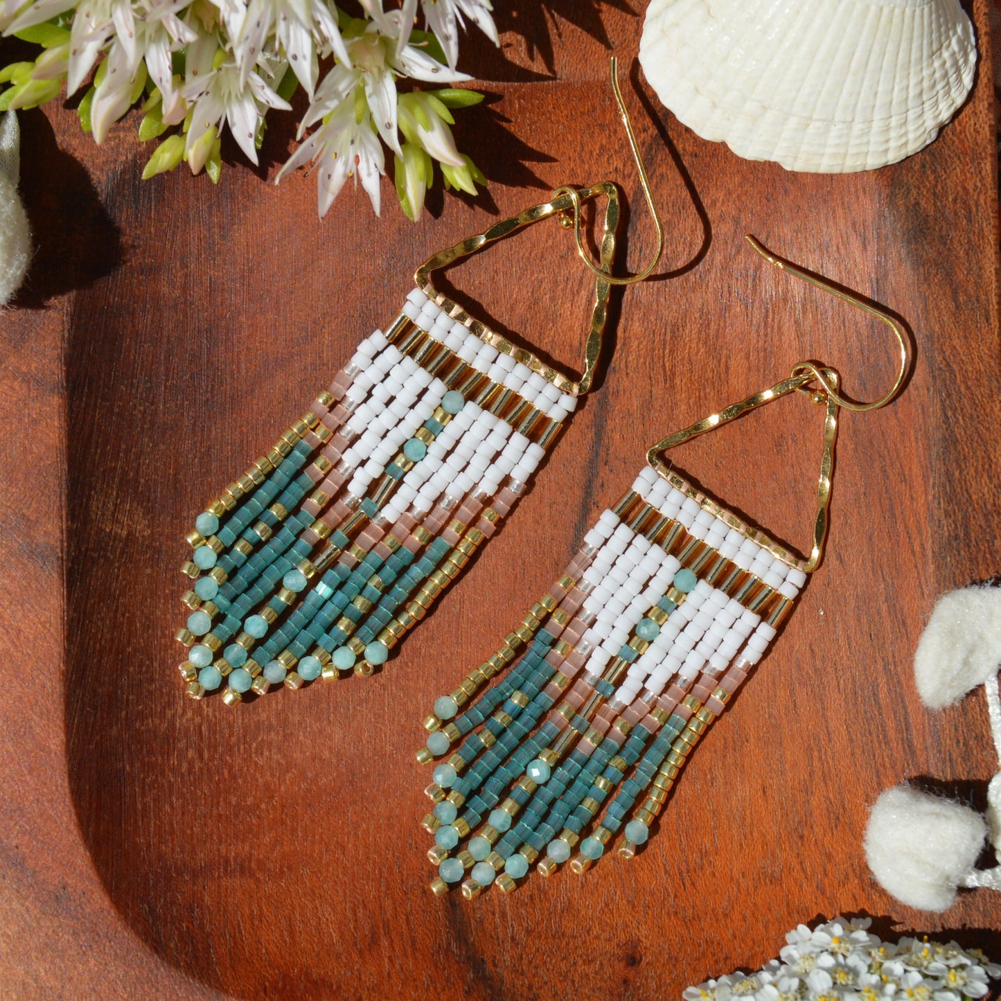 Delicate fringe earrings Goddess of the Sea.