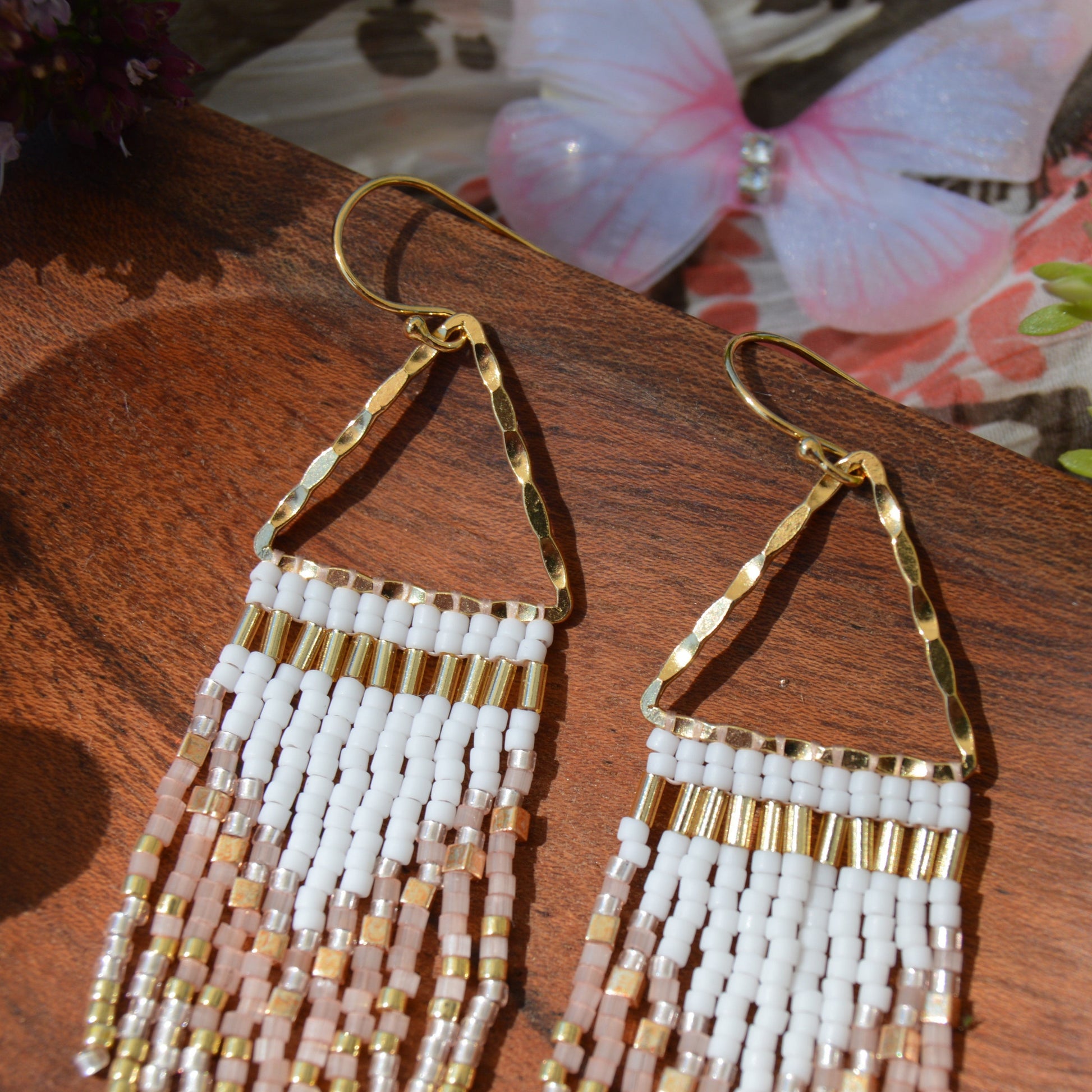 Gold-plated sterling silver fringe earrings Cleopatra.