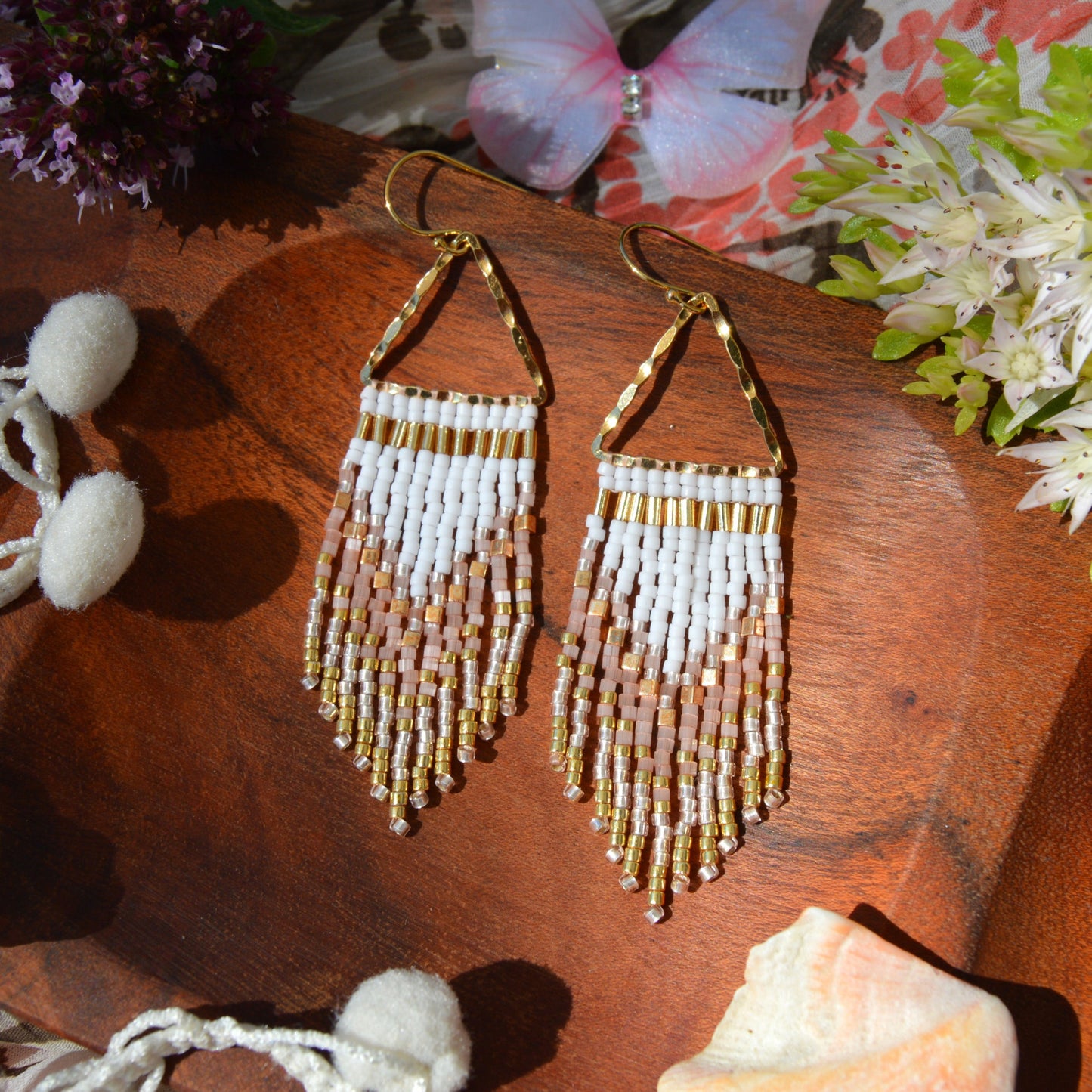 Beaded earrings in original design. Cleopatra.