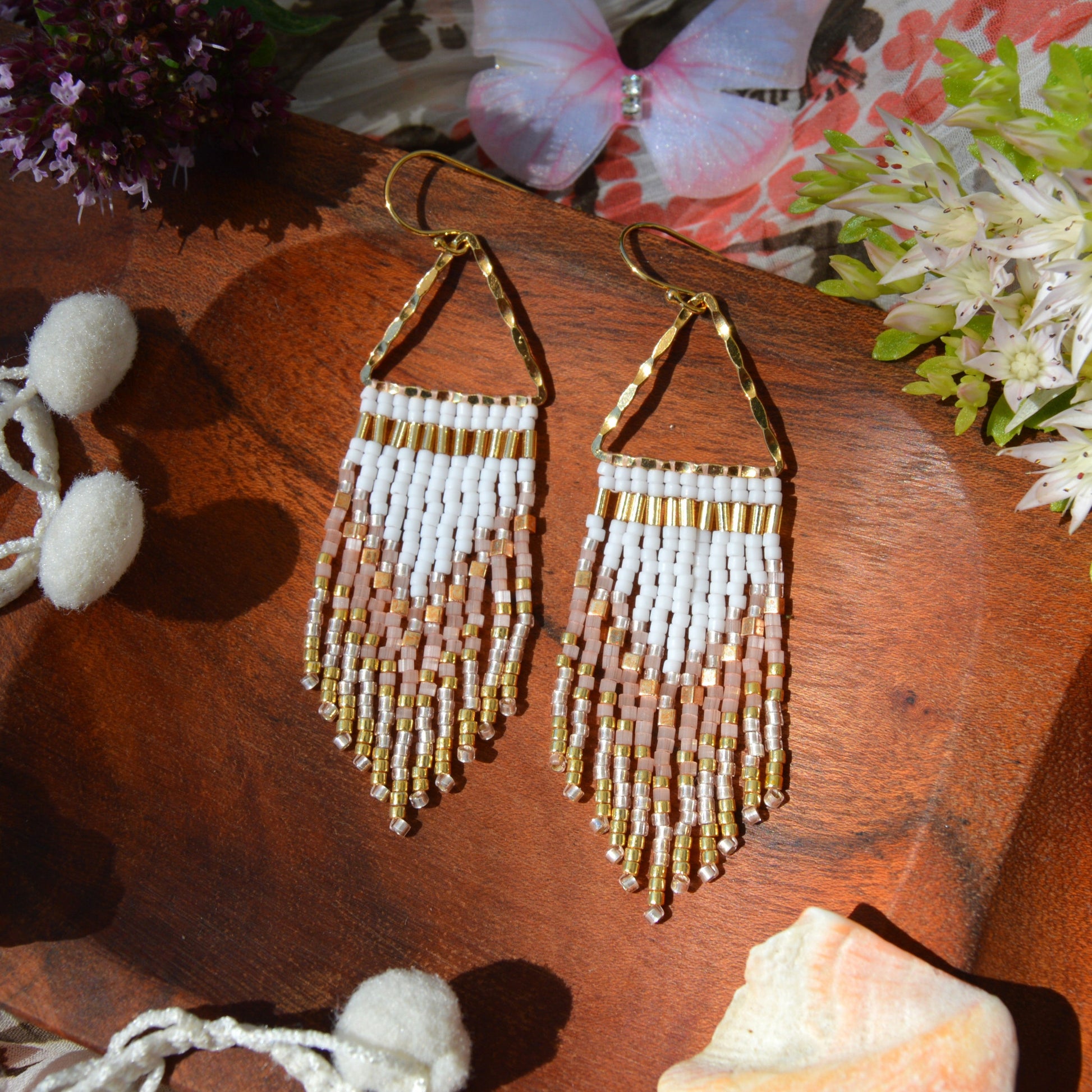 Beaded earrings in original design. Cleopatra.