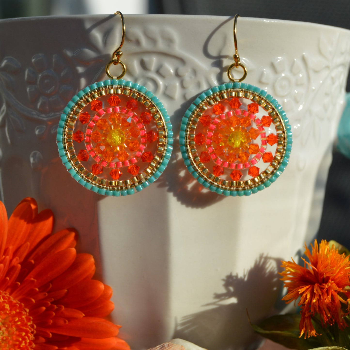 Gold-plated sterling silver earrings Sunny Days.