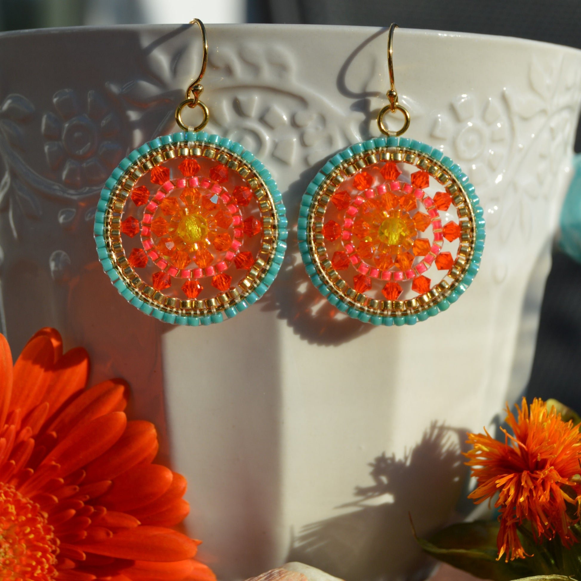 Gold-plated sterling silver earrings Sunny Days.