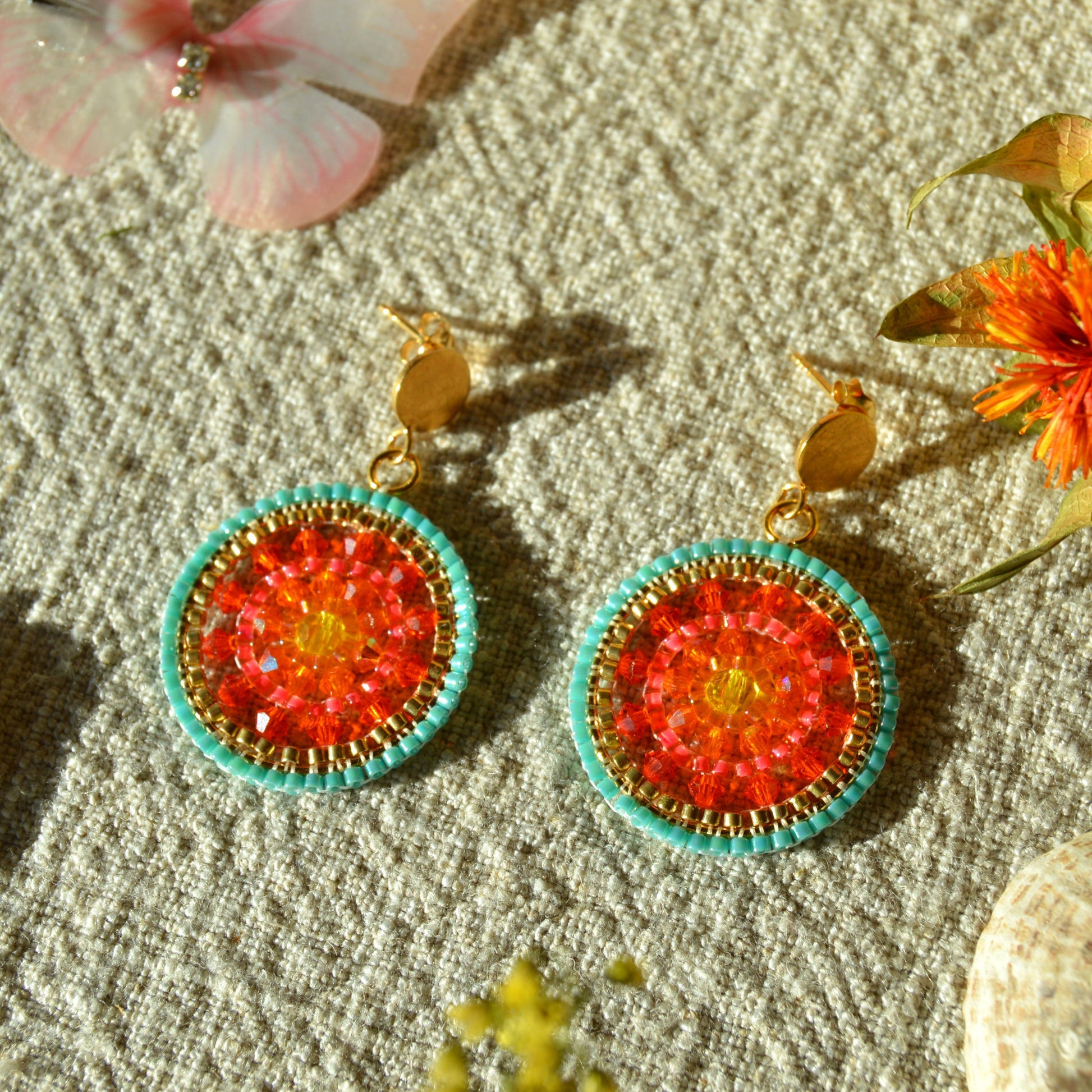 Woven earrings Sunny Days.