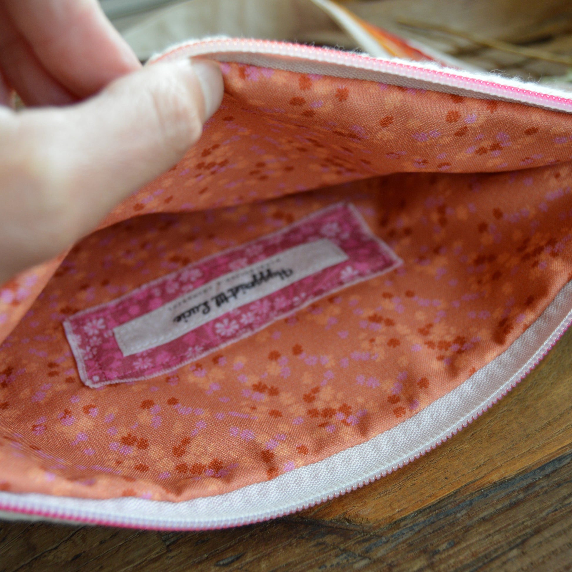 Colourful cotton lining.